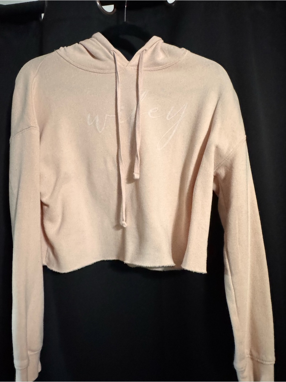 Women’s Cropped “Wifey” Hoodie - Blush Pink